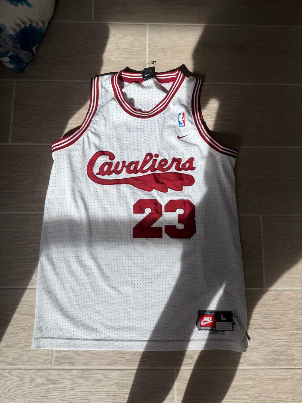 Nike White & Wine Cavaliers #23 Basketball Jersey